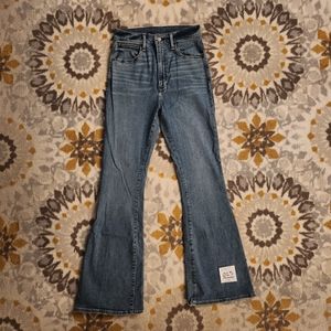 Abercrombie high rise flare jeans medium blue 28L